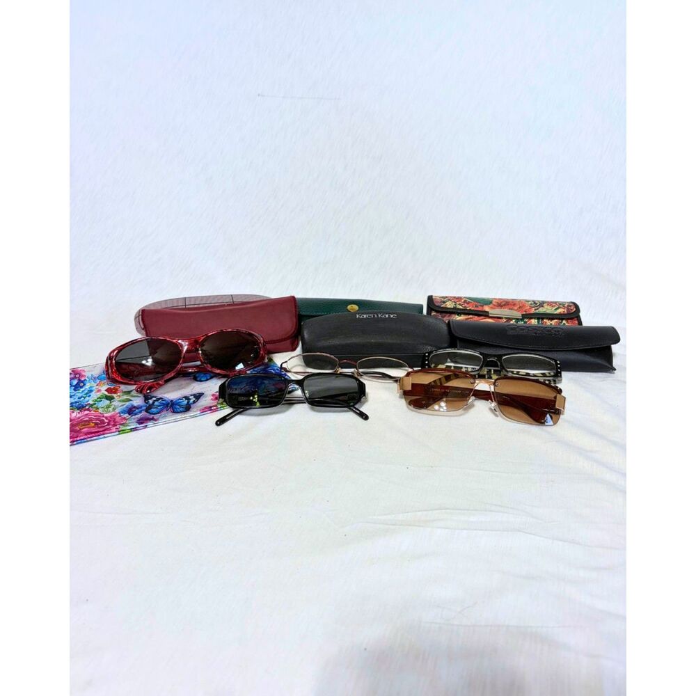 Eyeglasses & Sunglasses Lot of 5 with 5 Cases Readers Karen Kane - Mixed